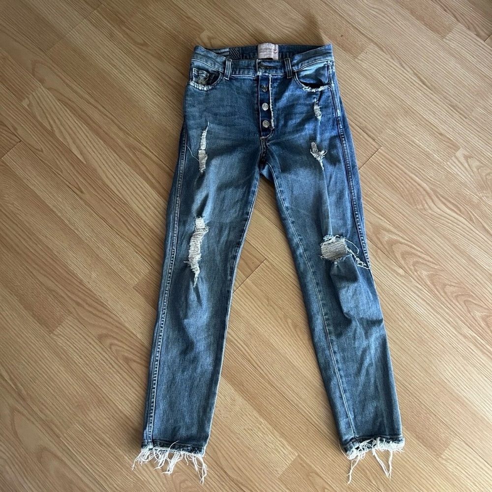 REVICE Denim Button Fly Distressed Jeans Women’s 27